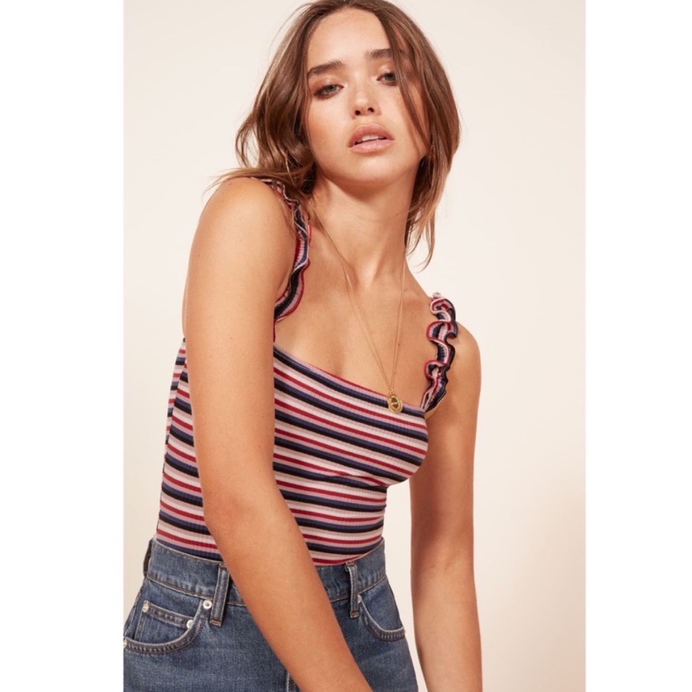 Reformation Hampton ruffle bodysuit